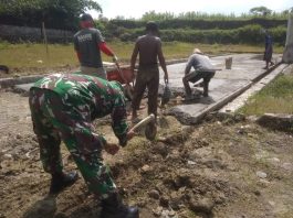 Tingkatkan Infrastruktur Desa Danramil Kerja Bakti Pembangunan Talud