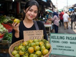 Viral! Di Balik Senyum Penjual Jeruk Siyem Cantik Asal Sidoarjo, Tersimpan Kisah Perjuangan Menghidupi Keluarga
