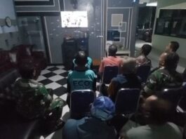 Warga dan Prajurit Kodim 0725/Sragen Bersatu dalam Nobar Piala Dunia