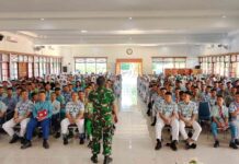 Danramil Kota Boyolali Tanamkan Jiwa Nasionalisme kepada Siswa Baru SMAN 1 Boyolali