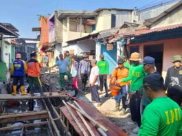 Satgas TMMD Sengkuyung III Tetap Bekerja di Hari Libur, Pengecoran Saluran Air di Serengan Dikebut
